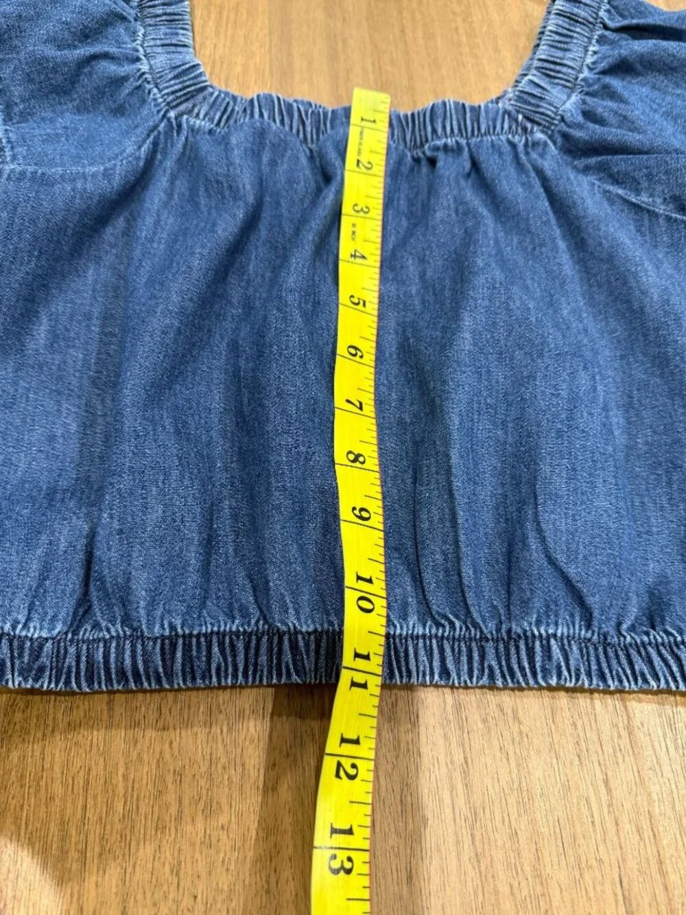 Gap Kids Flutter Sleeve Denim Top Size XL 12 Blue 100% Cotton Elastic